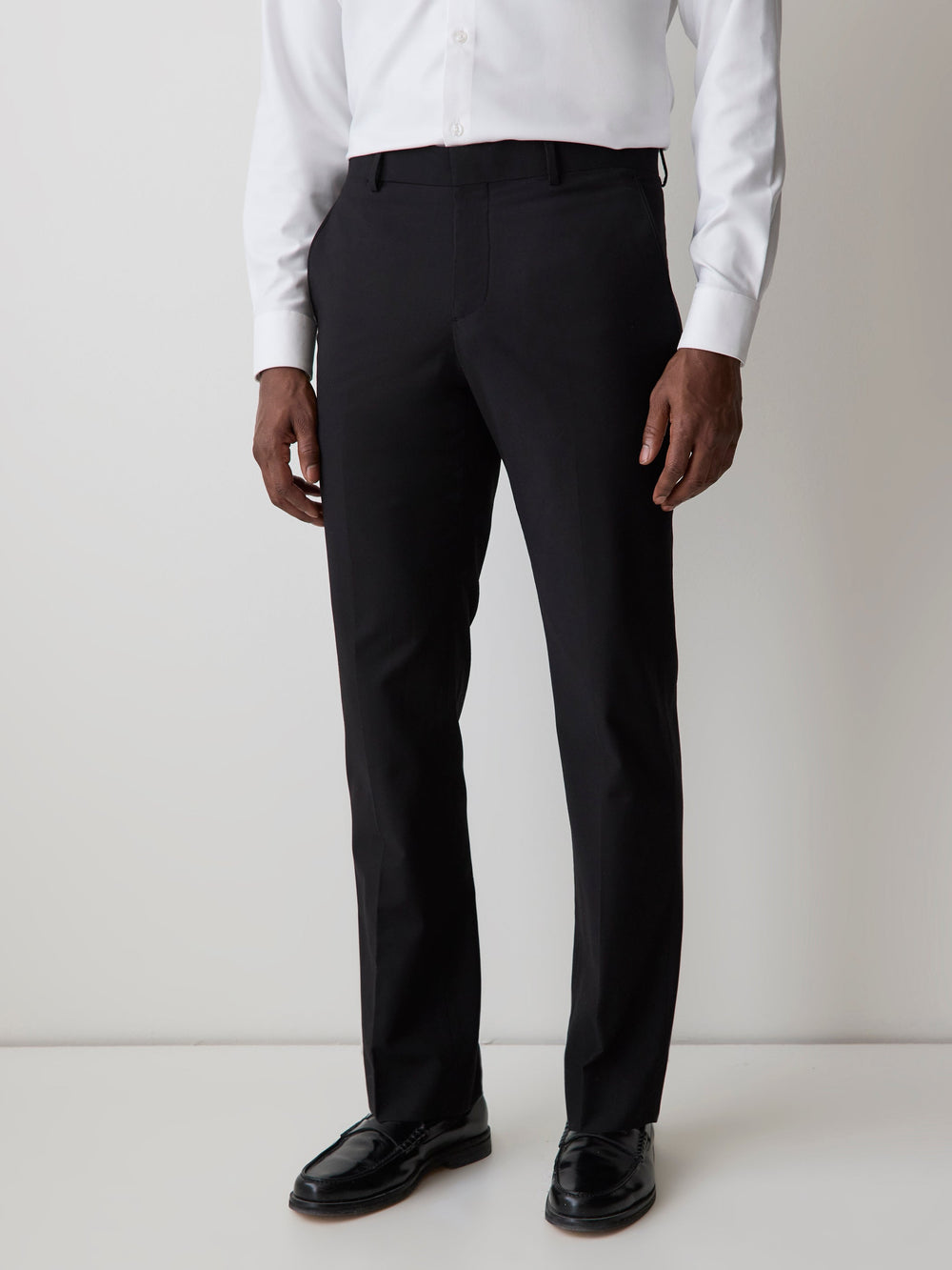 RW&CO Essential Slim Fit Black Wool-Blend Suit Pant