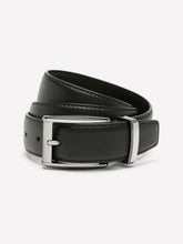 RW&CO Black Leather Belt with Square Buckle