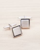 RW&CO Square Matte Silver Cuff Links
