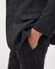 RW&CO Slim-Fit Dark Grey Checkered Suit Blazer