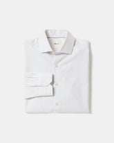 RW&CO White Slim Fit Dress Shirt with Grey Micro Dots
