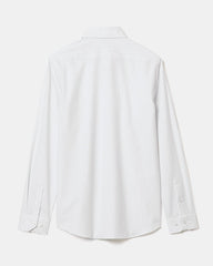 RW&CO White Slim Fit Dress Shirt with Grey Micro Dots