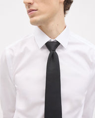 RW&CO Black Linen-Blend Wide Tie