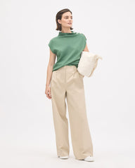 RW&CO Sleeveless Mock-Neck Sweater with Buttons at Shoulder