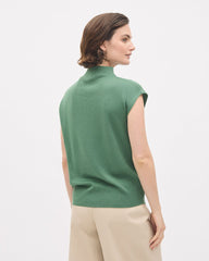 RW&CO Sleeveless Mock-Neck Sweater with Buttons at Shoulder