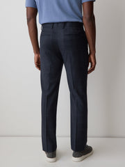 RW&CO Tailored Fit Navy Checkered Suit Pant