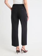 RW&CO Black Mid-Rise Straight-Leg Cropped Pant