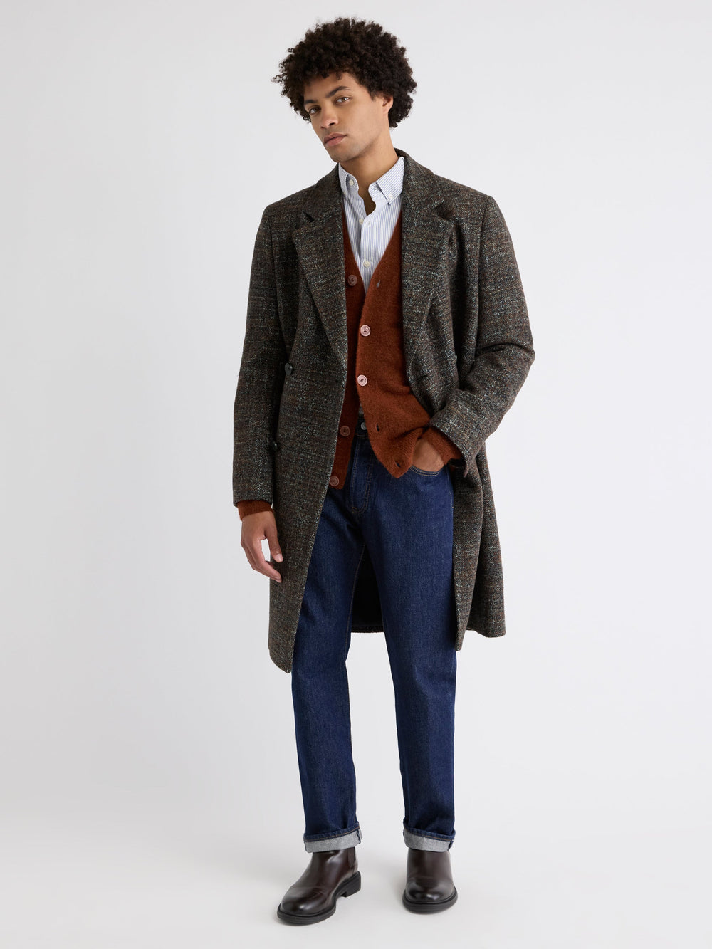 RW&CO Classic Double-Breasted Bouclé Coat