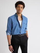 RW&CO Long-Sleeve Denim Shirt with Chest Pocket