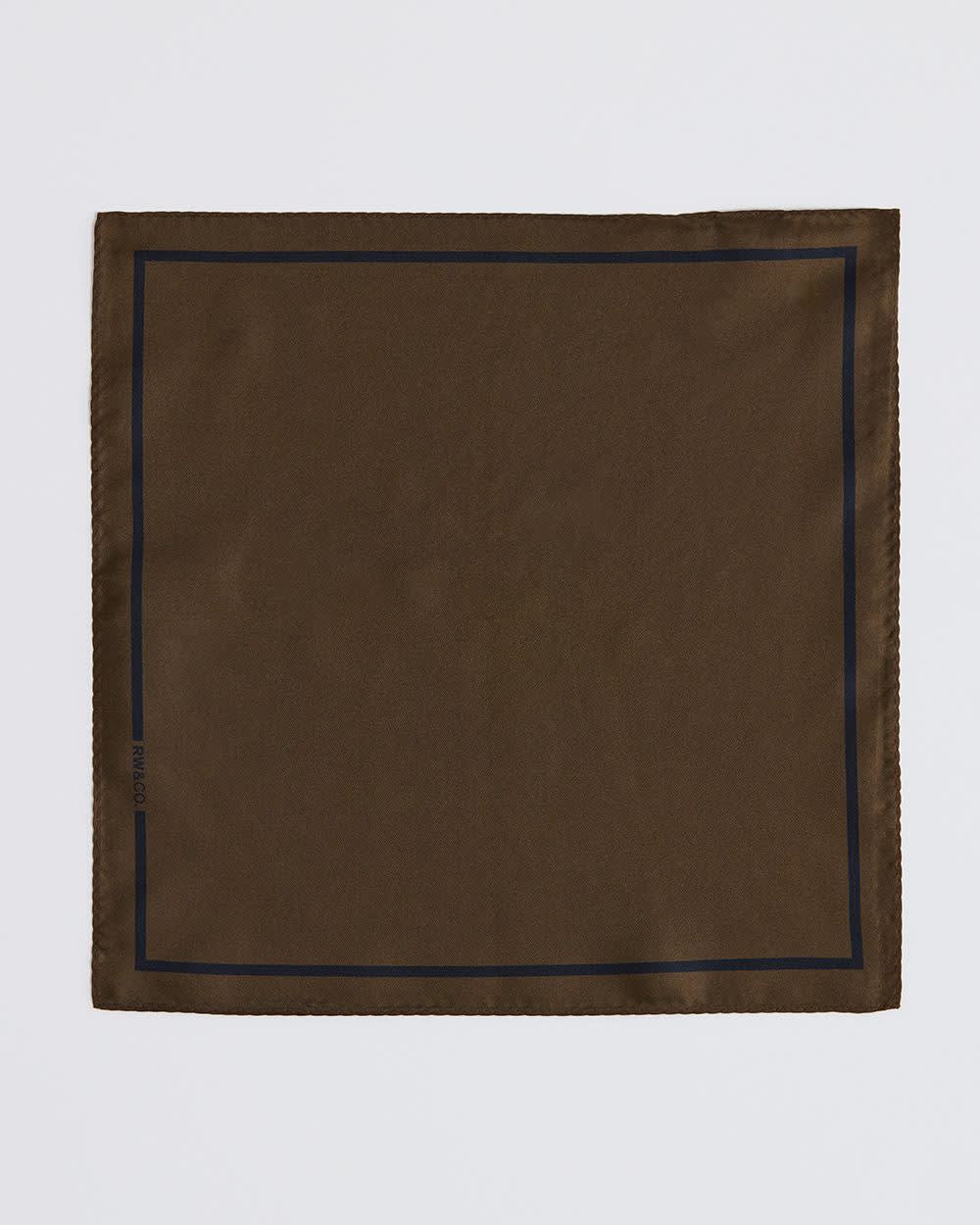 RW&CO Solid Brown Handkerchief with Logo