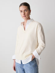 RW&CO Merino Wool V-Neck Drop Shoulder Sweater