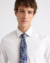 RW&CO Blue Regular Tie with Floral Pattern