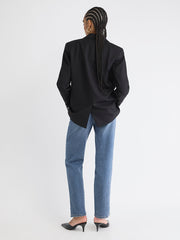 RW&CO Wool-Blend Oversized One-Button Blazer
