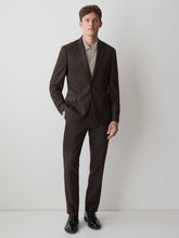 RW&CO Slim Fit Dark Brown Brushed Twill Blazer