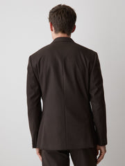 RW&CO Slim Fit Dark Brown Brushed Twill Blazer
