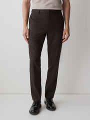 RW&CO Slim Fit Dark Brown Brushed Twill Pant