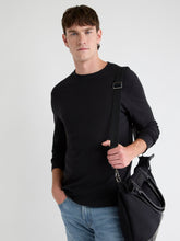 RW&CO Long-Sleeve Crew-Neck Waffled Tee