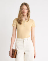 RW&CO Short-Sleeve Ribbed Henley Top