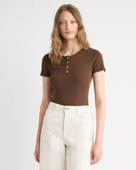 RW&CO Short-Sleeve Ribbed Henley Top