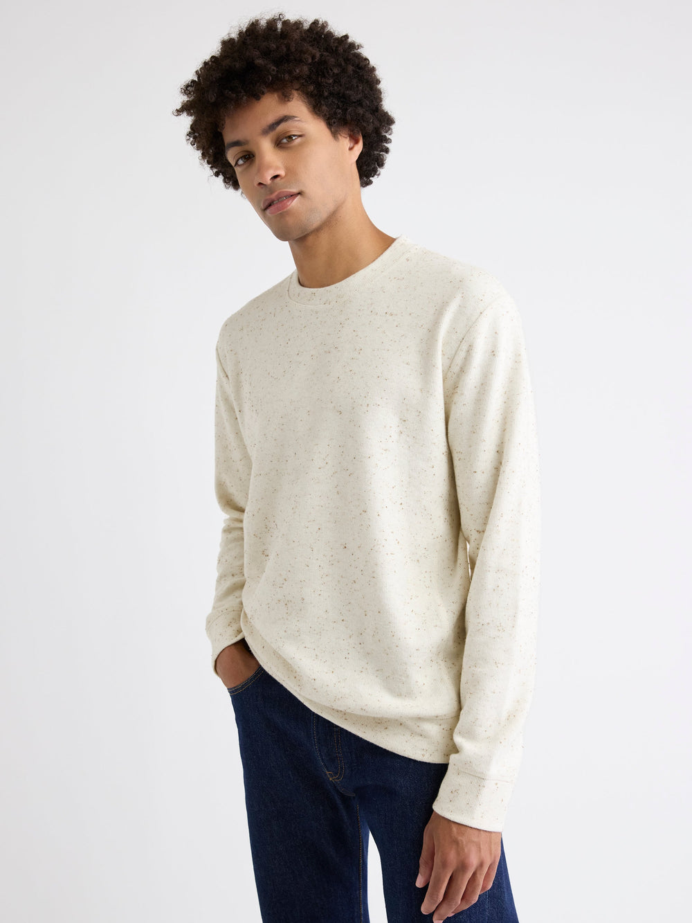RW&CO Long-Sleeve Crew-Neck Ribbed Sweater