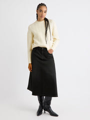 RW&CO Grey Flare Midi Denim Skirt