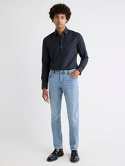 RW&CO Navy Slim Fit Dress Shirt with Geo Pattern