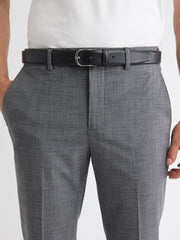 RW&CO Dressy Leather Belt with Round Buckle