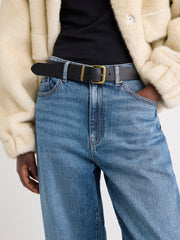 RW&CO Leather Belt with Square Buckle