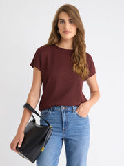 RW&CO Crew-Neck Extended-Sleeve Bouclé Top