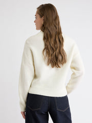 RW&CO Long-Sleeve Crew-Neck Sweater with Flower Appliqués