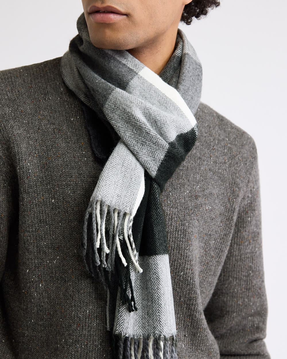 RW&CO Plaid Scarf with Fringes