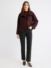 RW&CO Extended-Sleeve Mock-Neck Top with Tie