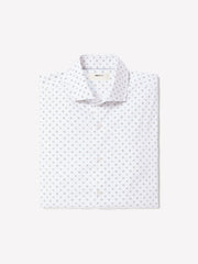 RW&CO White Tailored-Fit Dress Shirt with Geo Pattern