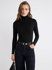 RW&CO Fitted Long-Sleeve Mock-Neck Tee