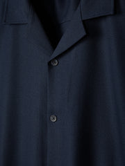 RW&CO Short-Sleeve Herringbone Shirt with Camp Collar