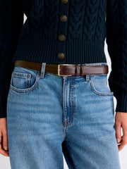 RW&CO Leather Trouser Belt with Square Buckle