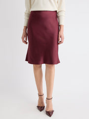 RW&CO Satin High-Rise Straight Knee-Length Skirt