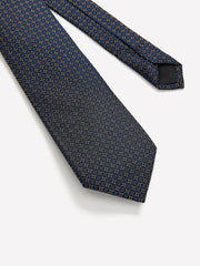 RW&CO Navy Regular Tie with Geometric Pattern