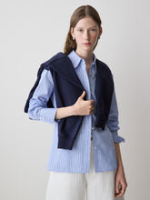 RW&CO Striped Fitted Long-Sleeve Poplin Blouse