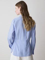 RW&CO Striped Fitted Long-Sleeve Poplin Blouse