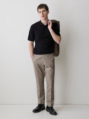 RW&CO Merino-Wool Short-Sleeve Polo Sweater