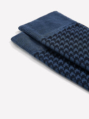 RW&CO Blue Dress Socks with Houndstooth Pattern