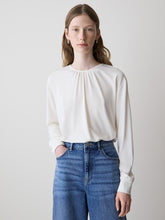 RW&CO Long-Sleeve Top with Shirred Crew Neckline