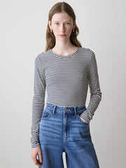 RW&CO Long-Sleeve Crew-Neck Fitted Ribbed Tee
