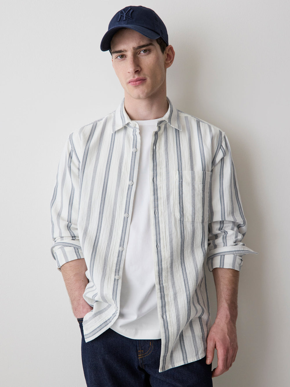 RW&CO Striped Long-Sleeve Gauze Shirt