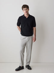 RW&CO Cotton Short-Sleeve Polo with Johnny Collar