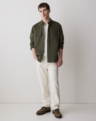 RW&CO Cotton Short-Sleeve Polo with Johnny Collar