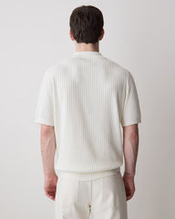 RW&CO Cotton Short-Sleeve Polo with Johnny Collar