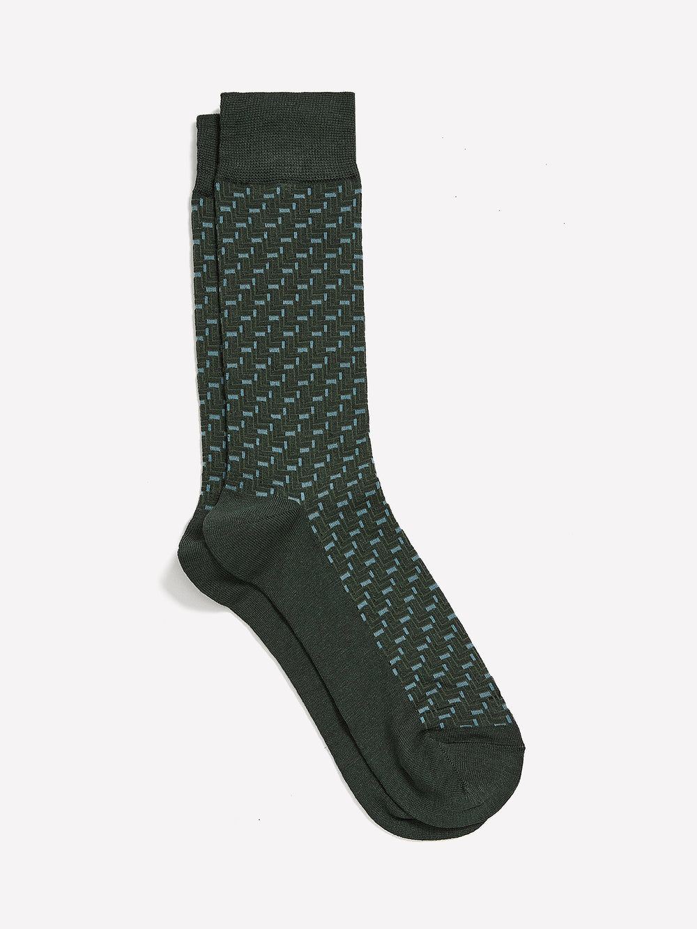 RW&CO Green Dress Socks with Geo Pattern