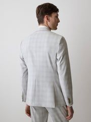 RW&CO Slim Fit Grey Checkered Suit Blazer